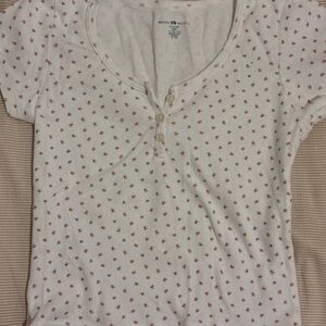 Brandy Melville White and Pink Floral Tank Top